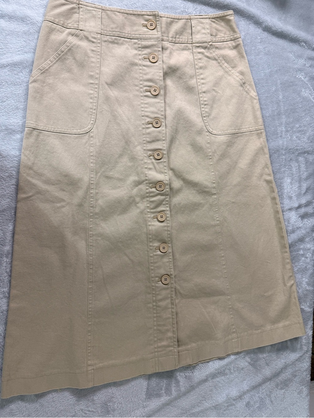 Croft & Barrow Button-Front Beige A-Line Skirt - Women